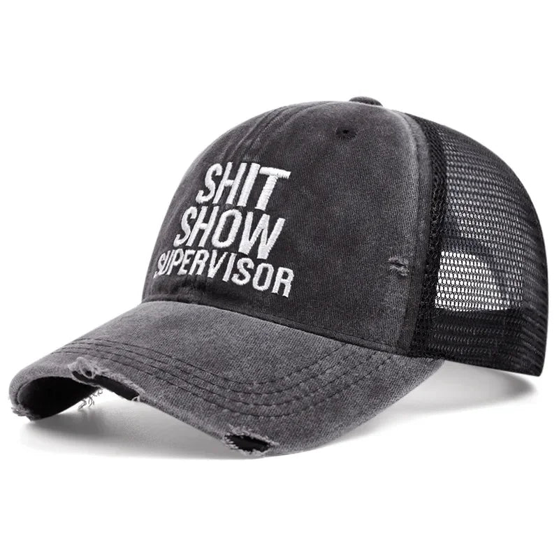 Vintage Washed Denim Baseball Caps For Women Men