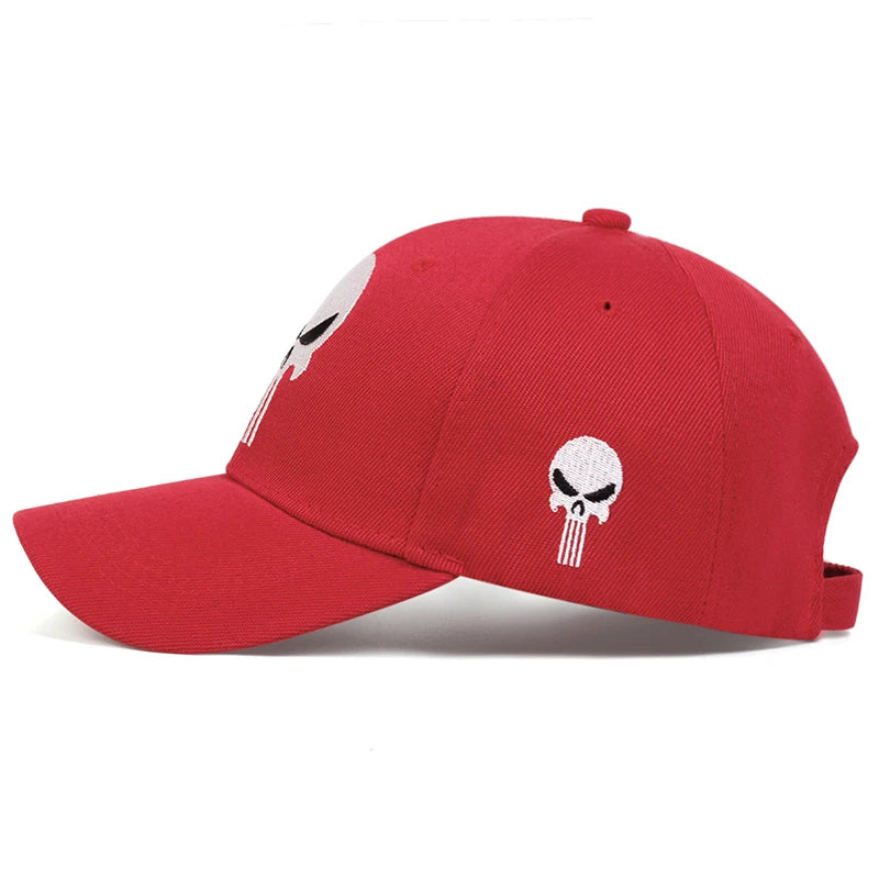 Unisex Skull Head Embroidery Baseball Caps Spring Autumn Outdoor Adjustable