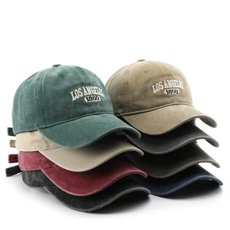 Personality Female Wash Do Old Letter Embroidery Los Angeles 1850 Cap Outdoor Male Sports Baseball Cap