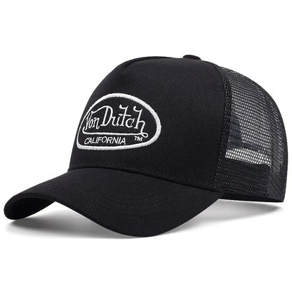 Von Dutch Letter Embroidered Mesh Baseball Hat
