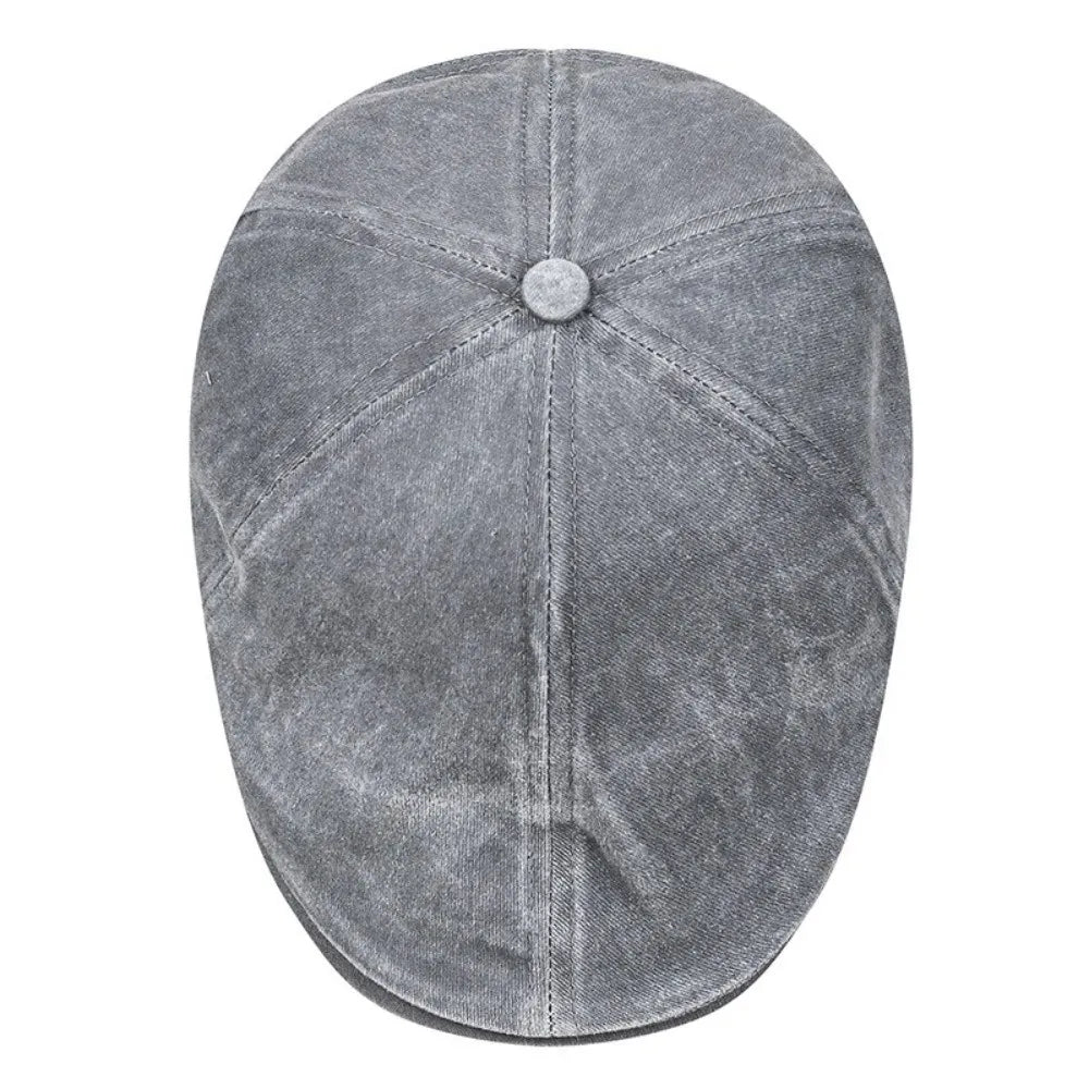 Side Letter Sticker Newsboy Cap Cotton Solid Color Duckbill Hats