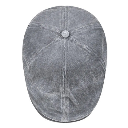 Side Letter Sticker Newsboy Cap Cotton Solid Color Duckbill Hats