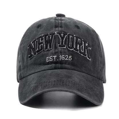 New York Washed Cotton Cap For Men Women