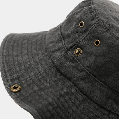 Washed Cotton Embroidery Fishing Fisherman Hats Bucket Hat