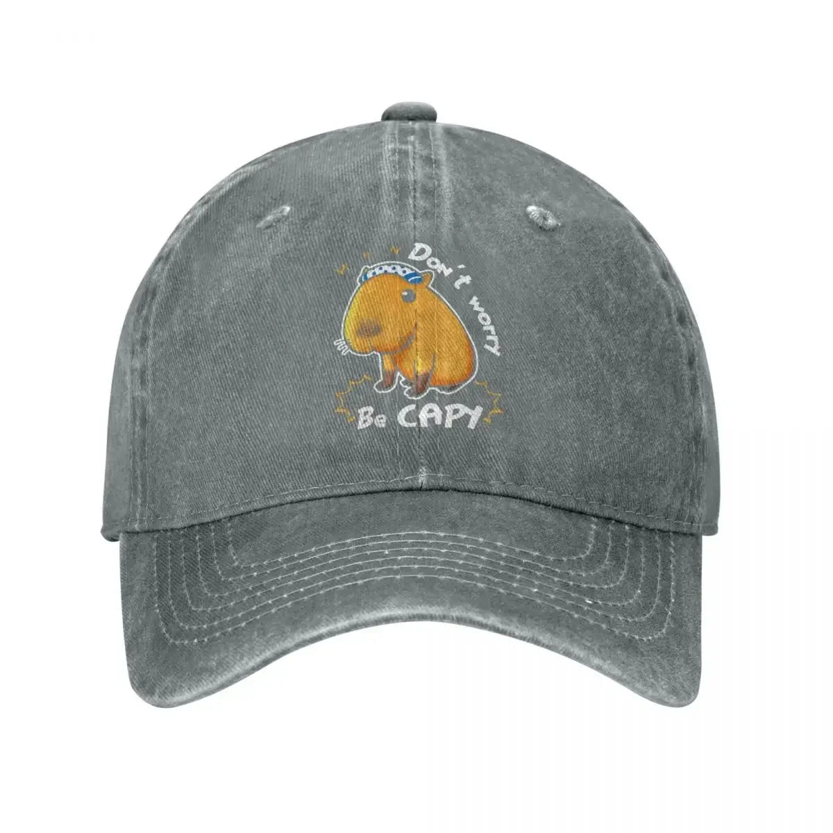 Classic Denim Capybara Don't Worry Be Capy Baseball Cap Men Women Spring Autumn