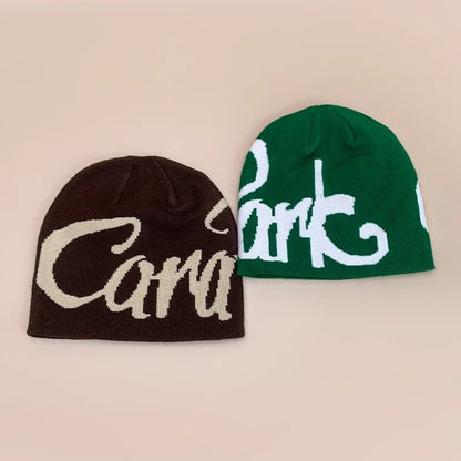 Color Block Letter Wool Knitted Hats