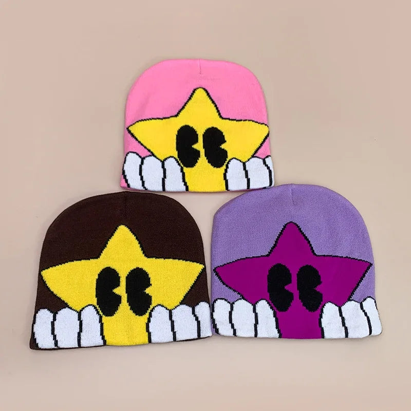 Cartoon Cute Five-Pointed Star Knitted Hats