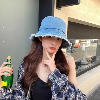 Summer Denim Bucket Hat for Women