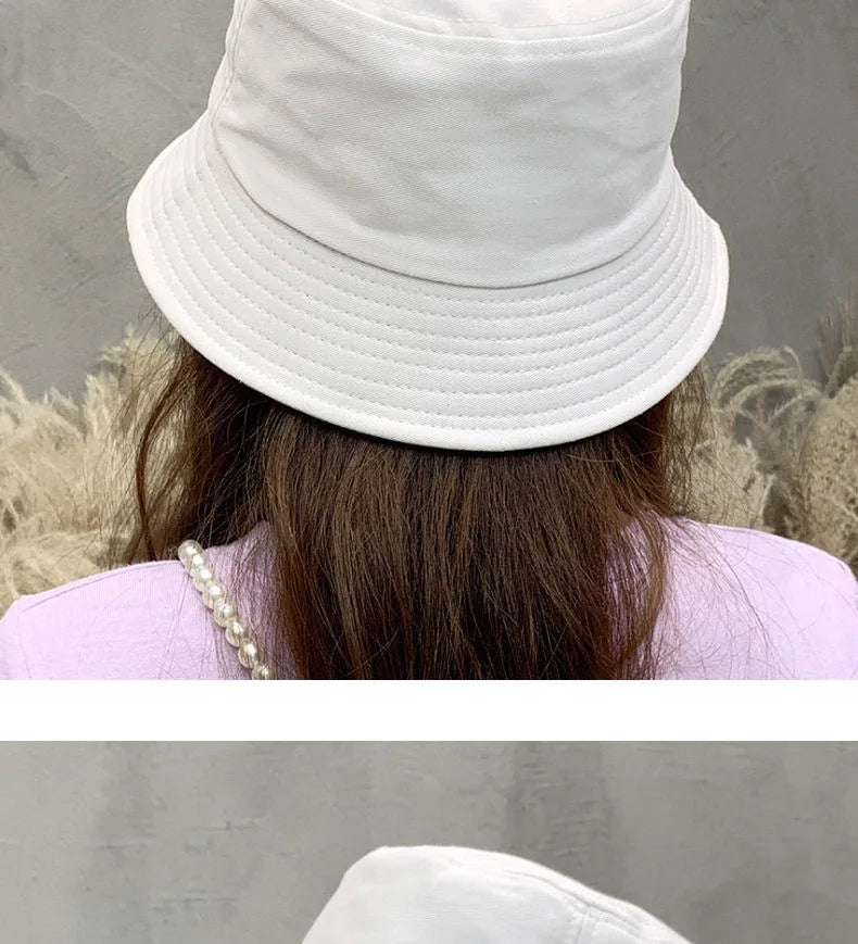 Fashion Bucket Hats Solid Panama Sunscreen Fisherman Cap Outdoor Beach Sun Cap Hat For Women Men