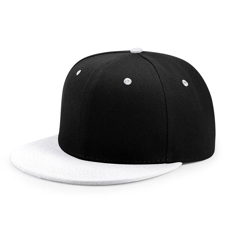 Wholesale Adult Blank Snapback Cap Male Hip-Hop Flat Peak Skateboard Hat Lady Sun Caps