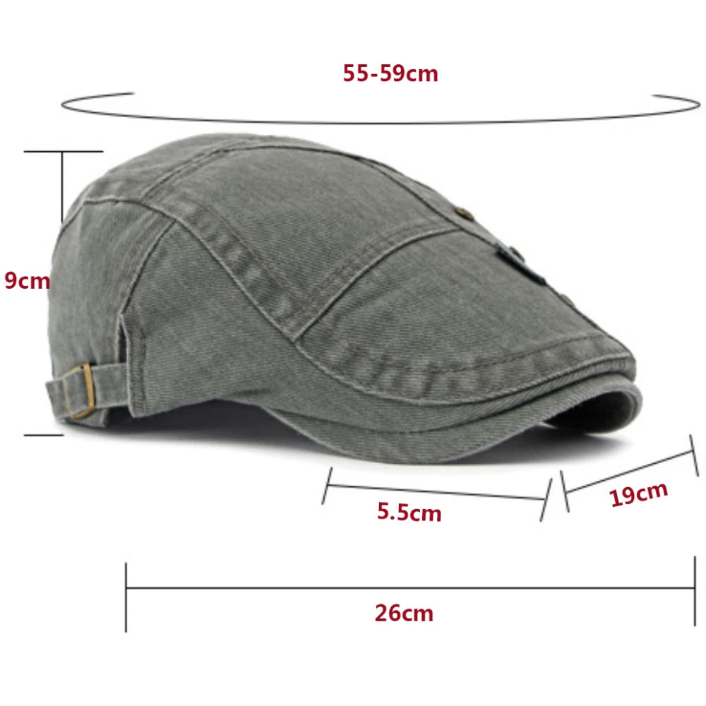 Male Female 100% Cotton Ivy Flat Cap Unisex Spring Adjustable Beret Cap