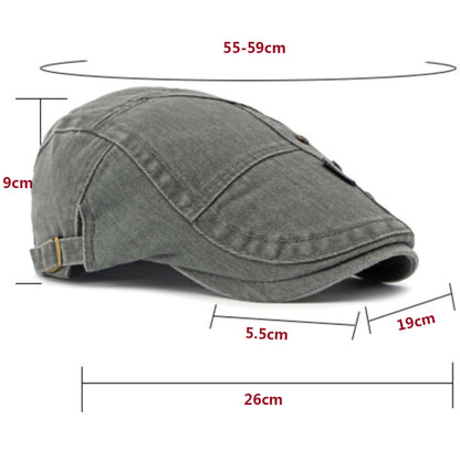 Male Female 100% Cotton Ivy Flat Cap Unisex Spring Adjustable Beret Cap