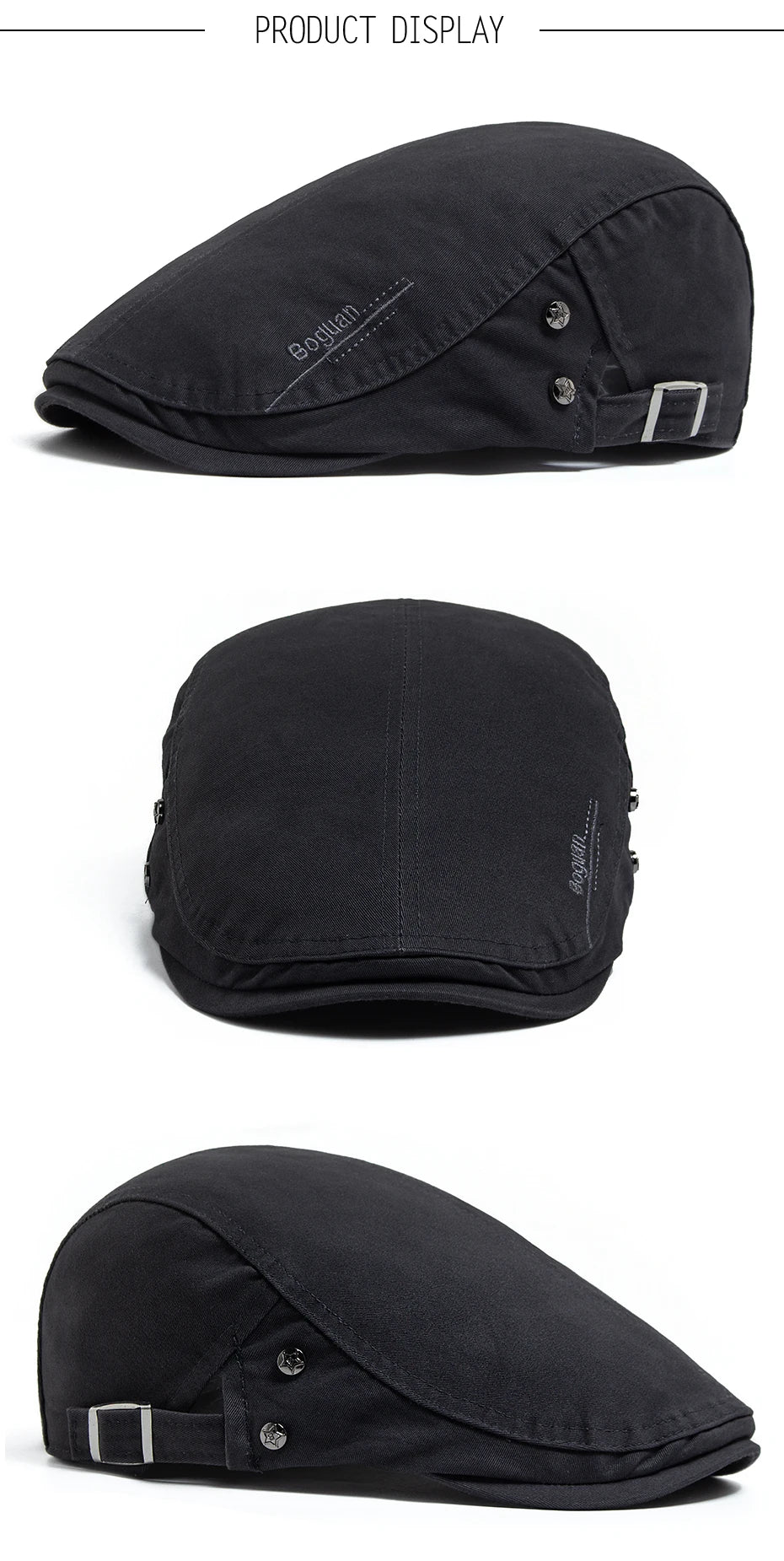 Fashion Men's Beret Button Embroidery Cotton Vintage Berets Outdoor