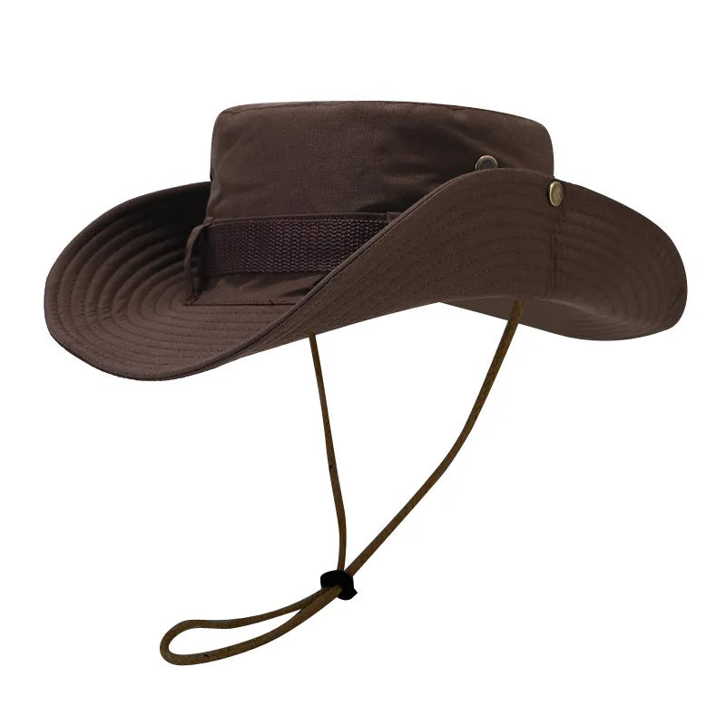 Solid Drawstring Women Bucket Hats Men Cap