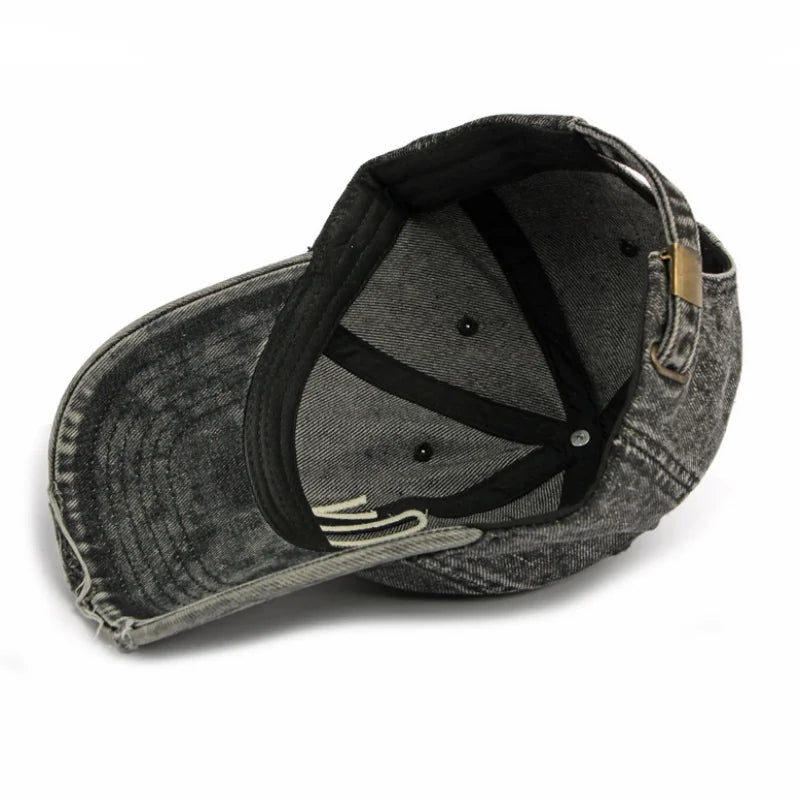 Korean Fashion Washed Denim Baseball Cap Soft Top