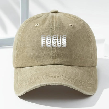 Classic Unisex Baseball Cap with "Focus" Print for Daily Leisure
