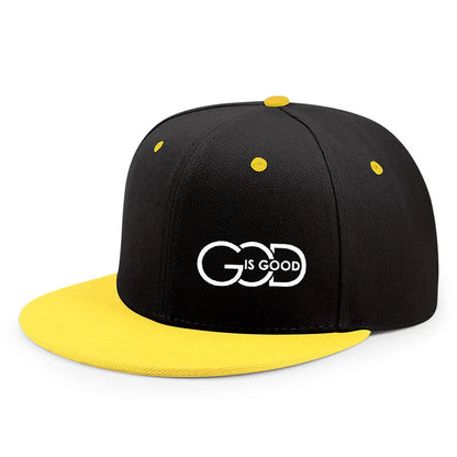 Unisex Adjustable Baseball Cap Street Flat Brim Hat Printed God Is Good Casual Headwear Men And Women