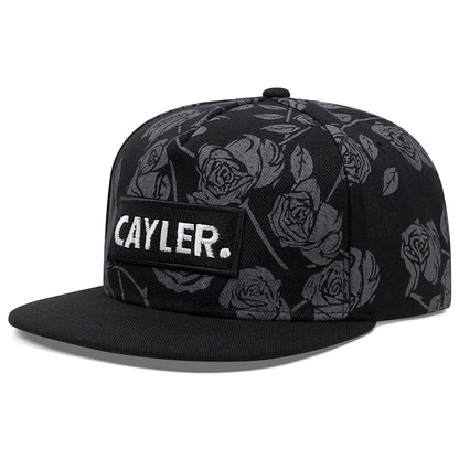 Trendy Cayler Leaf Rose Flat brimmed Hat Fashionable Hip Hop Hat