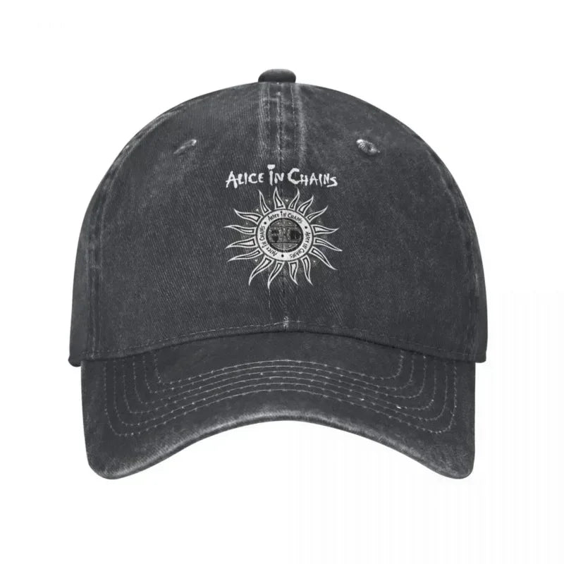 Baseball Caps Alice In Chains Band Accessories Unisex Vintage Distressed