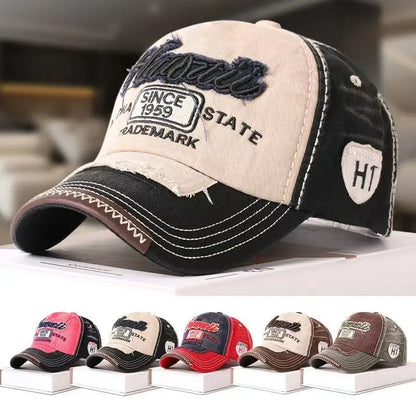 Unisex Washed Cotton Cap 1959 Letter Embroidery Vintage Baseball Cap Men Women