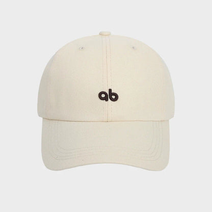 Unisex Brushed Thick Letter Ab Embroidered Fashionable Baseball Cap