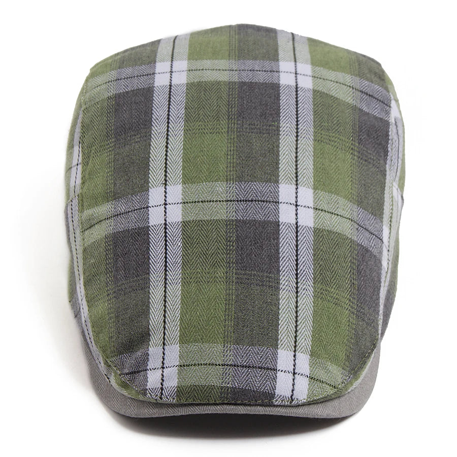 Summer Plaid Thin Beret Women Men Fashion Vintage Visor Hat
