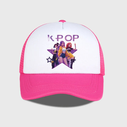 K-POP Girl Group Printed Mesh Cap, Breathable Summer Baseball Cap