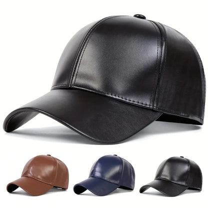 Simple Fashion PU Solid Baseball Cap Casual Caps