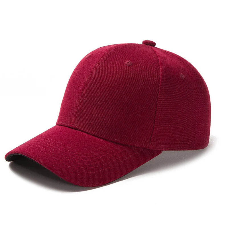 Adjustable Polyester Baseball Cap Unisex Solid Color Dad Hat