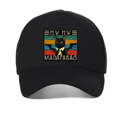 Funny Cat Pew Pew Madafakas Print Women Hat Summer
