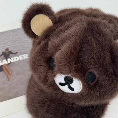 Bear Beret Hat Gorra Cute Fashion Winter Octagonal Hat For Women