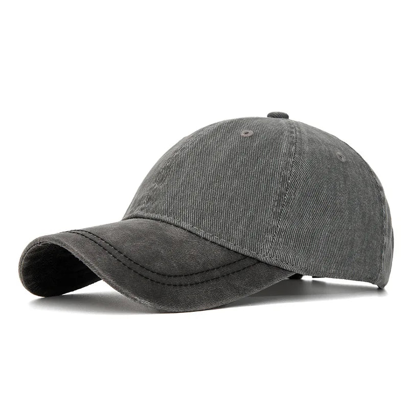 New Spring 100% Cotton Washable Baseball Caps For Men