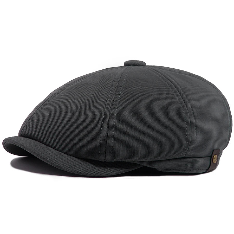 Spring Autumn Solid Patchwork Vintage Newsboy Cap
