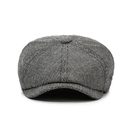 Unisex Casual Newsboy Hat Retro Beret For Spring, Autumn & Winter