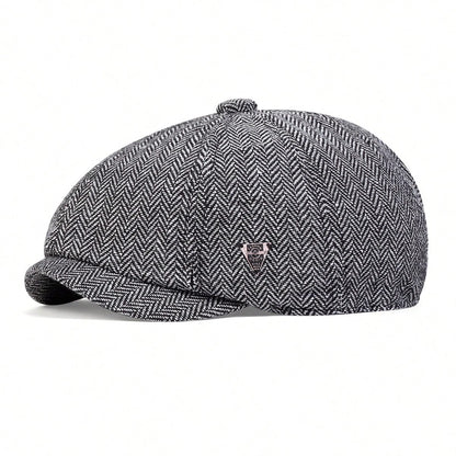 Label Herringbone Newsboy Caps Men British Painters Hats