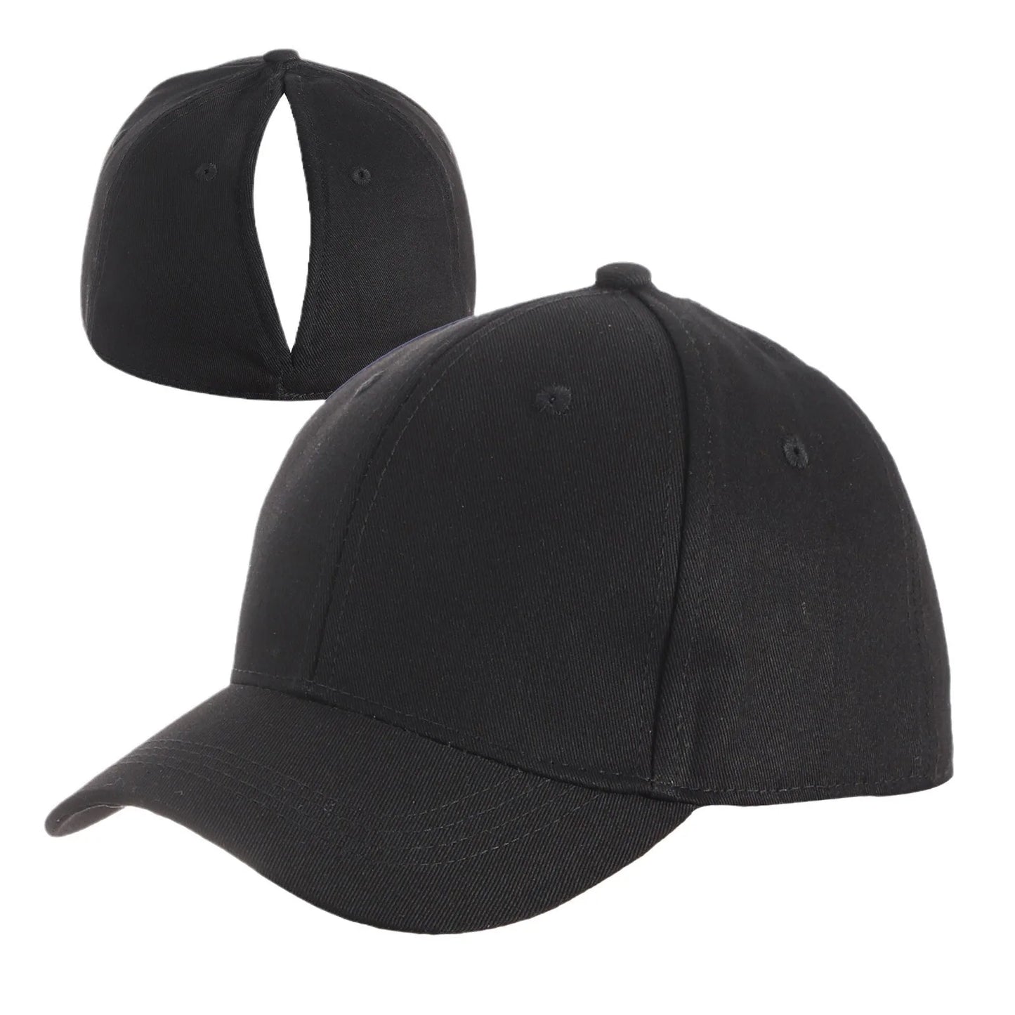 Ponytail Cap Automatic Magnetic Suction Solid Color Adult Baseball Cap Sports Cap