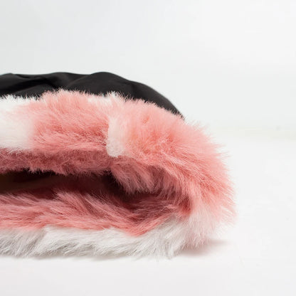 Women Bucket Hat Autumn And Winter Warm Cow Print Plush Fashion