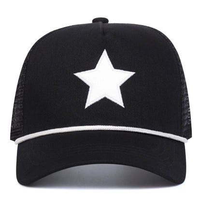 Unisex Five-pointed Star Embroidery Baseball Net Caps Spring Summer
