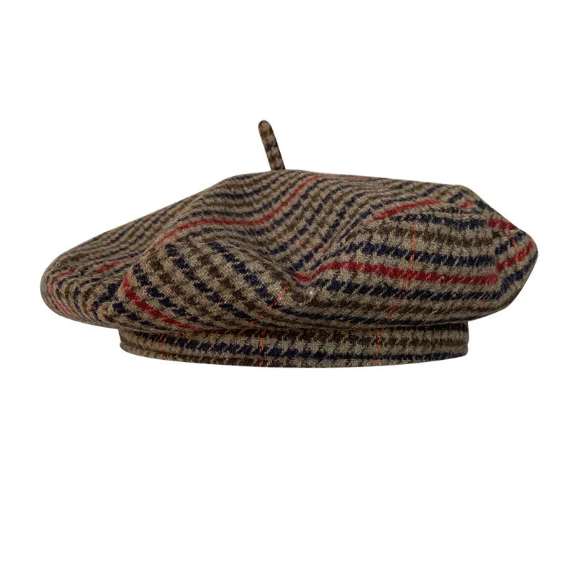 Unisex Vintage Plain Adjustable French Berets Wool Spring Winter Beanie Hat