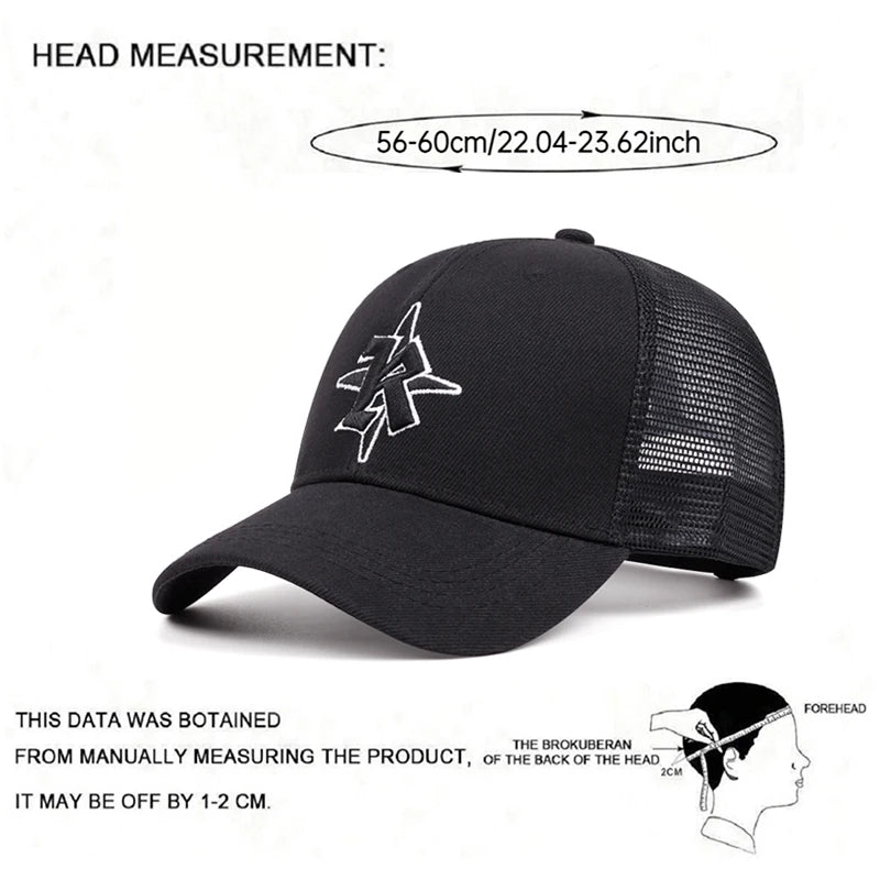 Breathable Mesh Hat R Star Embroidery Street Pop Hip Hop Hat Baseball Hat