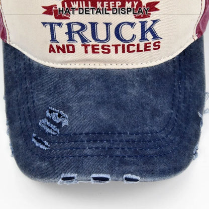 New Unisex Washed Cotton Cap Skull Print Distressed Baseball Cap
