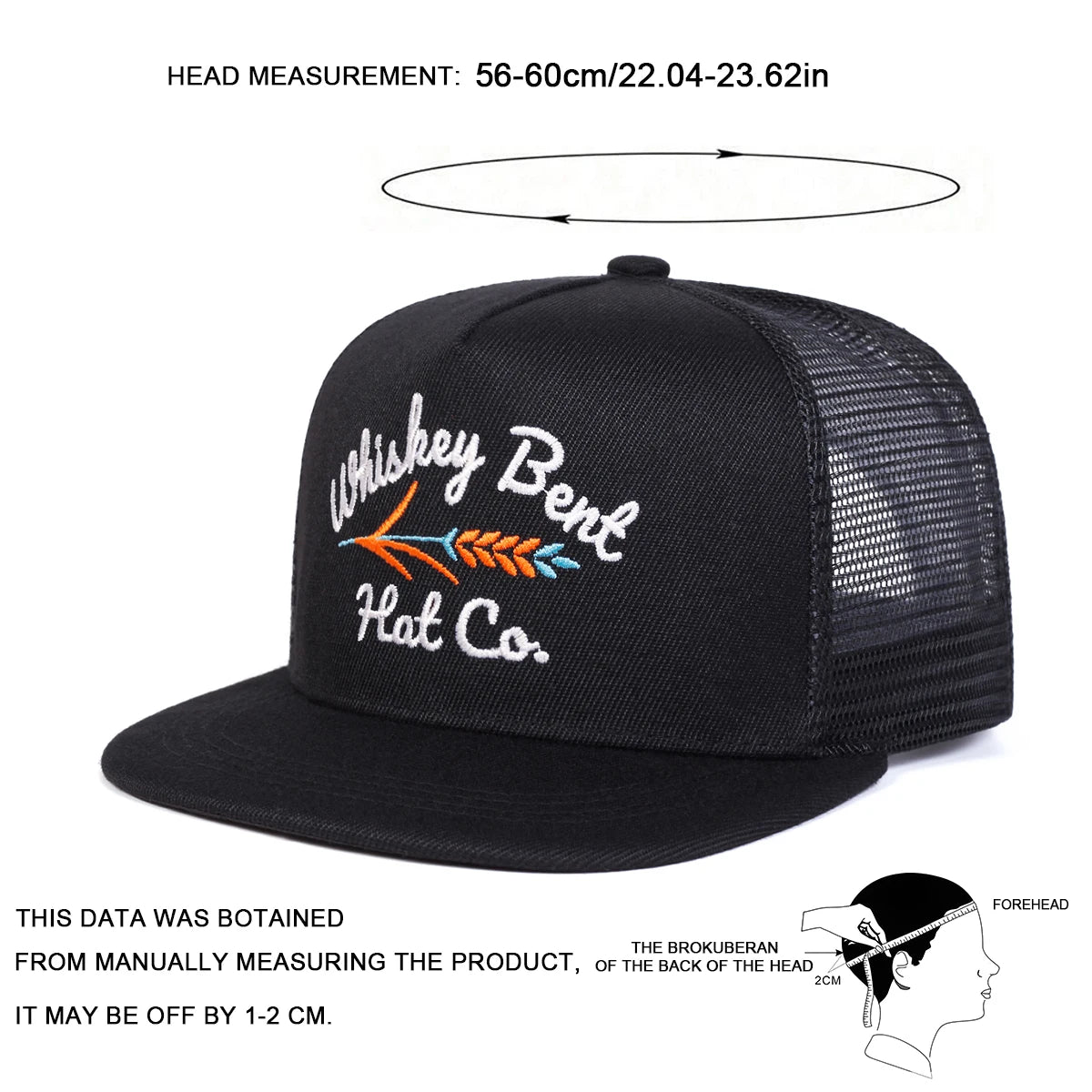 Unisex Whiskey Bent Letter Embroidery Hip-hop Net Hats Spring Summer