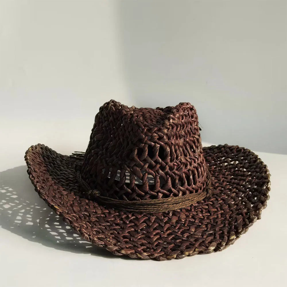 Western Straw Cowboy Hat Natural Grass Straw Hat