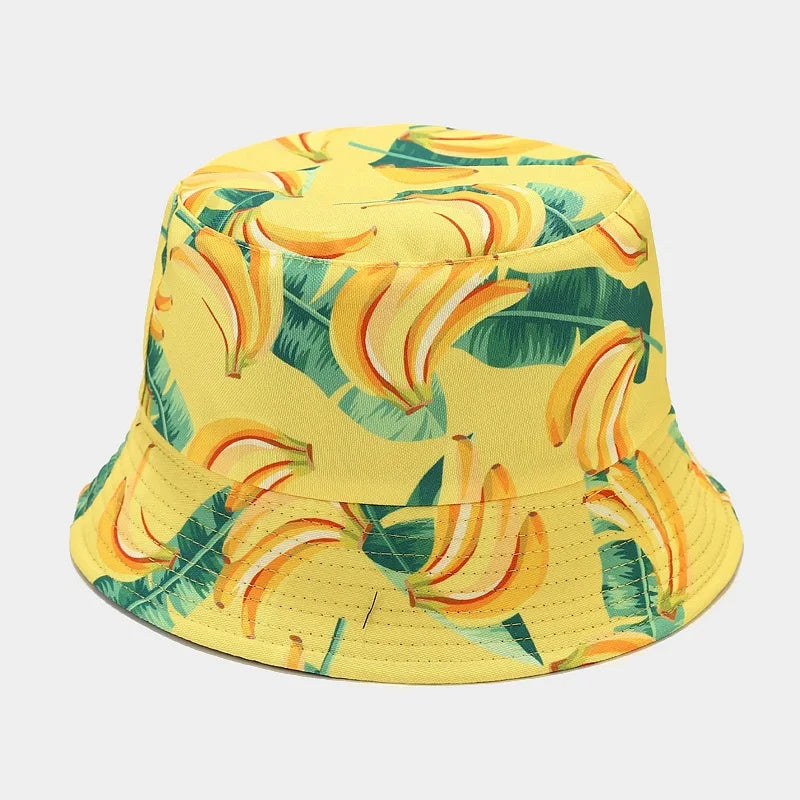 Creative Printed Fruit Pattern Bucket Cap