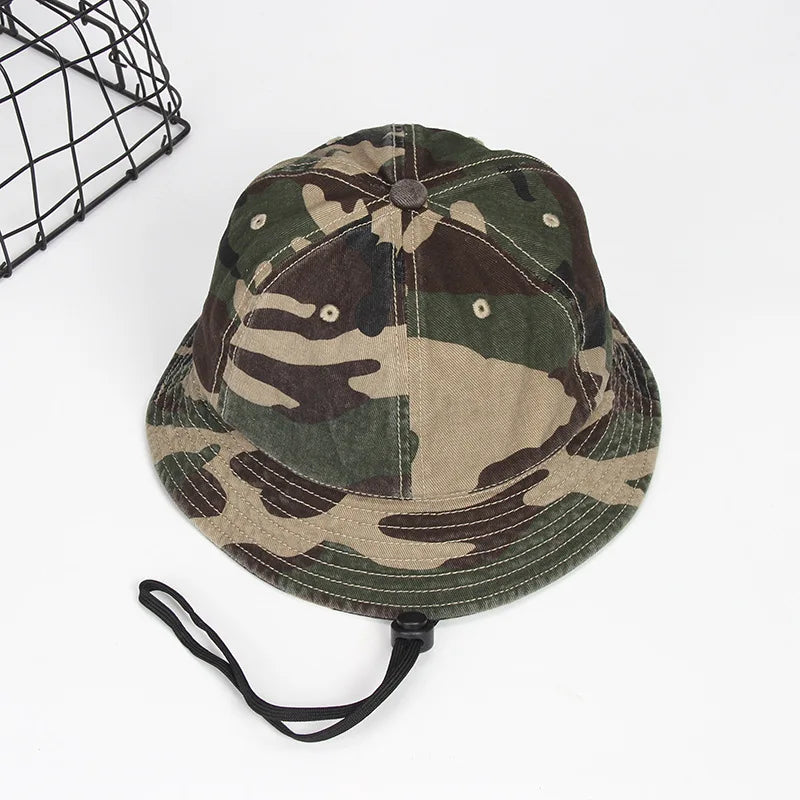 Camouflage Cotton Round Top 6 Panel Fisherman Hats