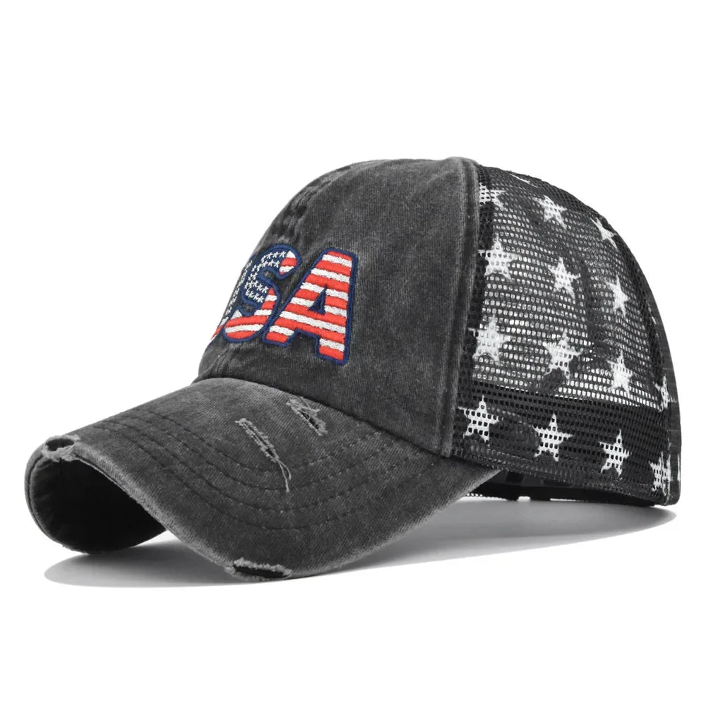 New Embroidered USA Flag Baseball Hat Men
