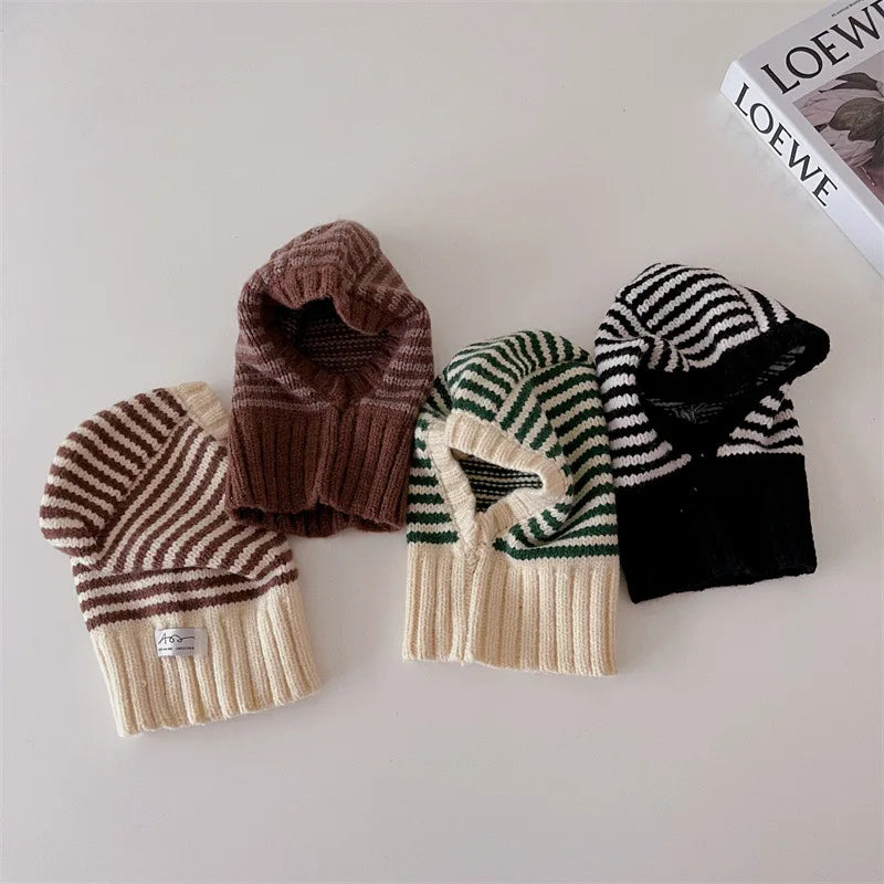 Children Warm Hats Windy Break Girls Knit Hat Neck Warm Boys Caps