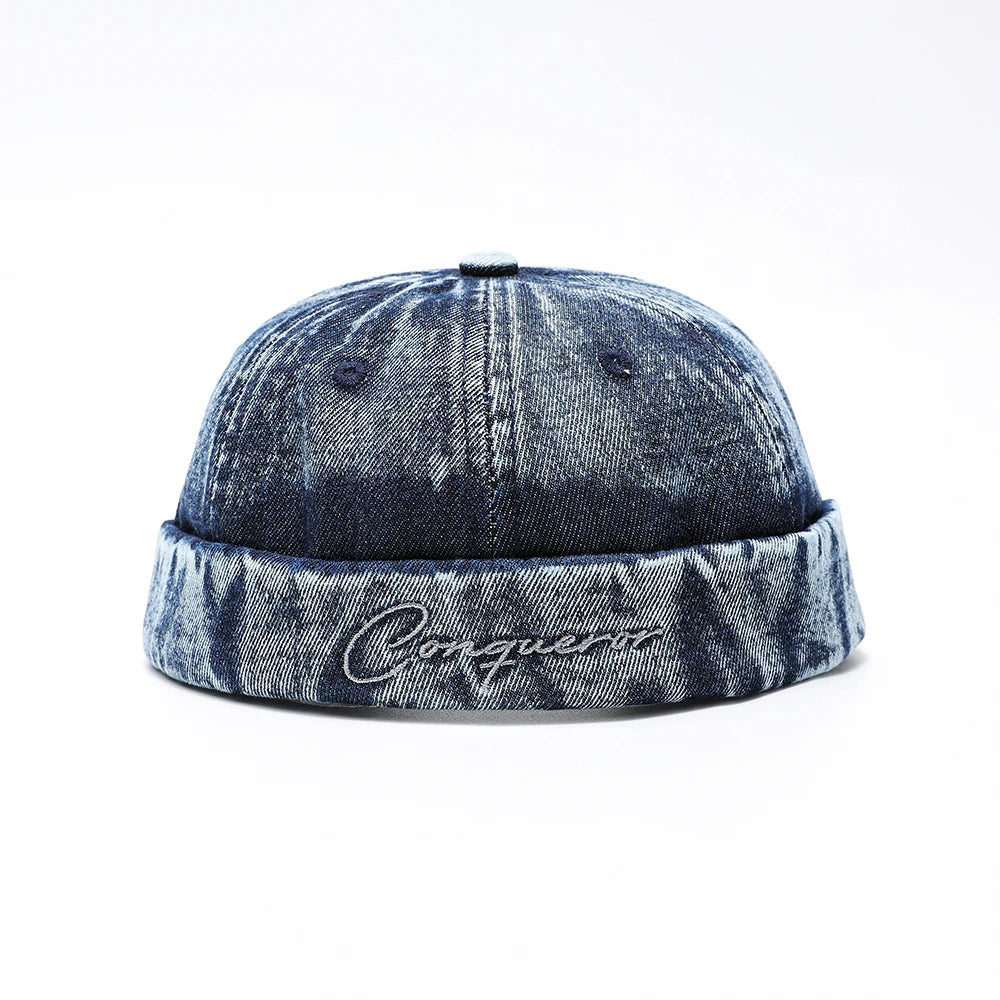 Denim Docker Hat Fashion Brimless Beanie Hat