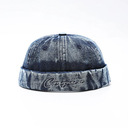 Denim Docker Hat Fashion Brimless Beanie Hat