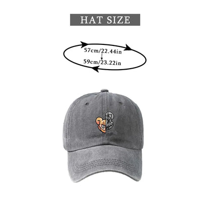Fashionable Printed Violent Bear Washed Baseball Cap